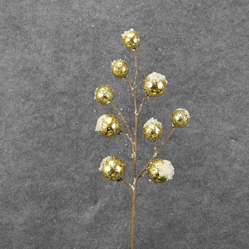 [XA8081-GLD] ORNAMENT SPRAY 26" X9 GOLD W/SNOW&ICE