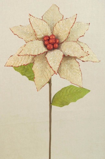[XA320-NAT] POINSETTIA BURLAP 28" NATURAL