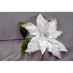 [XA399-WHT] POINSETTIA VELVET W/GLITTER 44&quot;  WHITE