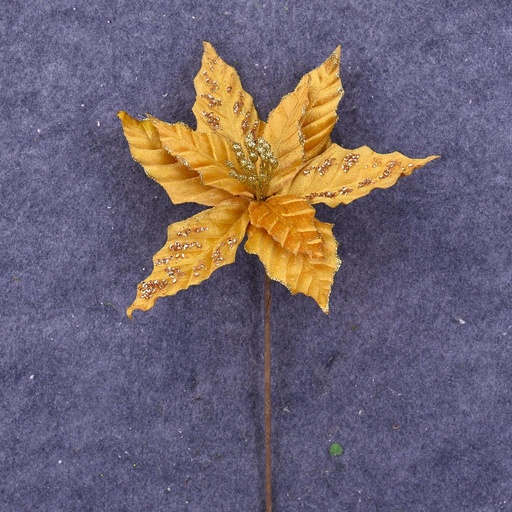 [XA6012-GLD] POINSETTIA PICK 12" 10"dia BLM  GOLD