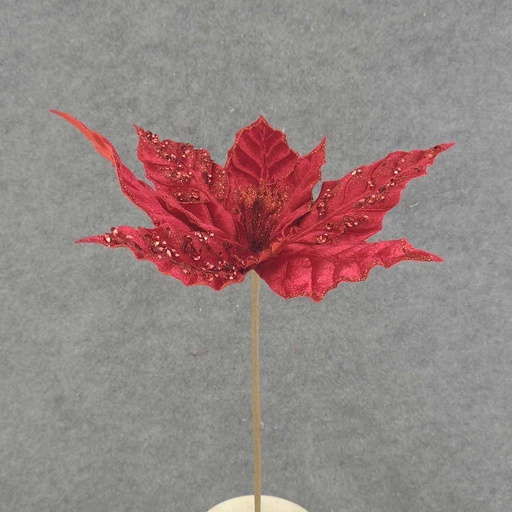 [XA6012-RED] POINSETTIA PICK 12" 10"dia BLM  RED