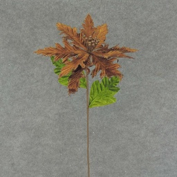 [XA7112-CHO] POINSETTIA PICK 24&quot; VELV/GLIT  CHOCOLATE