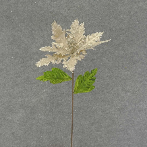 [XA7112-PTN] POINSETTIA PICK 24" VELV/GLIT  PLATINUM