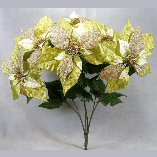 [XB325-GRN] POINSETTIA SHINE LAME BUSH X6  GREEN