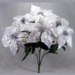 [XB325-SIL] POINSETTIA SHINE LAME BUSH X6  SILVER