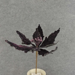 [XB4206-PUR] POINSETTIA PICK W/GLIT  PURPLE