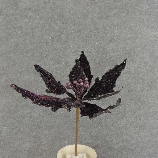 [XB4206-PUR] POINSETTIA PICK W/GLIT  PURPLE