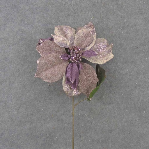 [XB5097] POINSETTIA SPRAY 20" 10" Dia  PURPLE/BURLAP