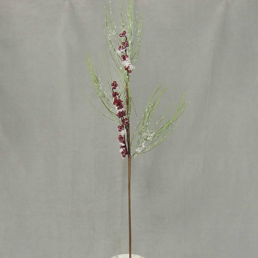 [XA4008] PINE L/N BERRY SPRAY 27" W/SNOW