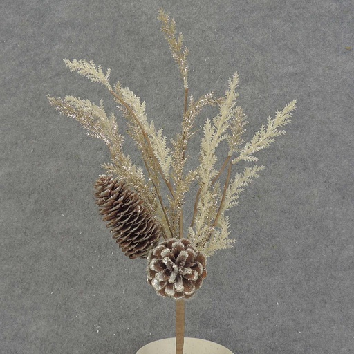 [XA7093] PINE/CONE SPRAY 17" W/GLITTER