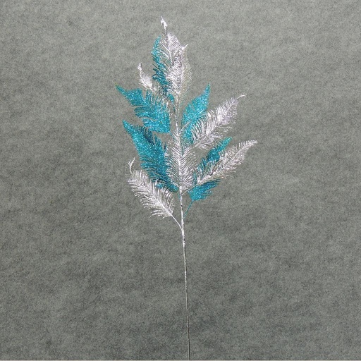 [XB4099-SBL] CEDAR SPRAY 30" LASER/GLITTER  SILVER/BLUE