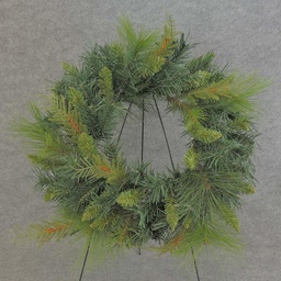 [XB5027-W24] WREATH MIXED PVC PINE 24&quot;