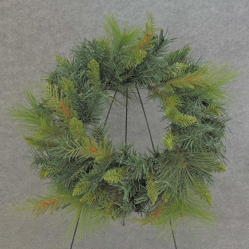 [XB5027-W24] WREATH MIXED PVC PINE 24"