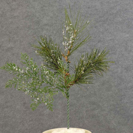 [XB5051] MIXED PINE PICK W/CEDAR & ICE 12"