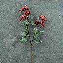 [XA8159-RED] BERRY SPRAY X2 22" W/LEAVES RED FROSTED