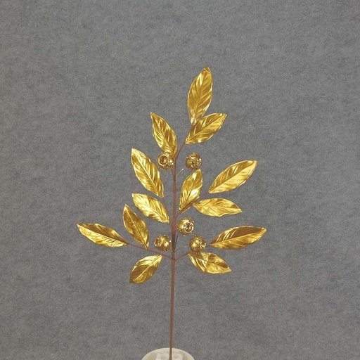 [XA5097-GLD] LEAF/BERRY SPRAY 26" X7 GOLD 1.25" BERRIES
