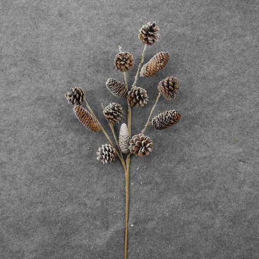 [XA8058-A] PINECONE SPRAY 28" FLOCKED 2-STYLE CONES