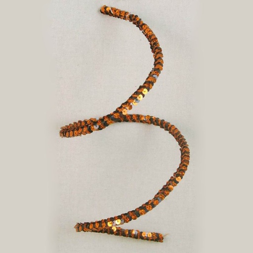 [XA355-OBK] SEQUINED WIRE 36" ORANGE/BLACK