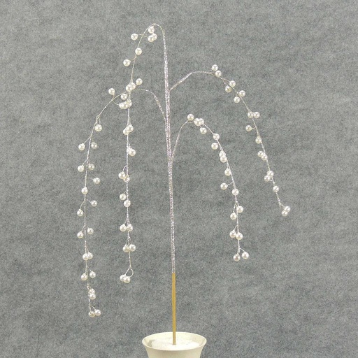 [XA4085] HANGING GLT PEARL TWIG SPRY 39"