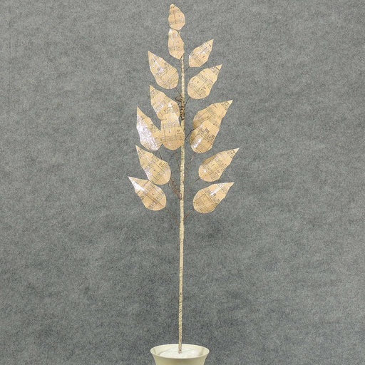 [XA4141] GLITTER MUSICAL PARCHMENT LEAF SPRAY 28"