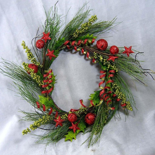 [XA42] WREATH PICK W/STAR & BELL 22"