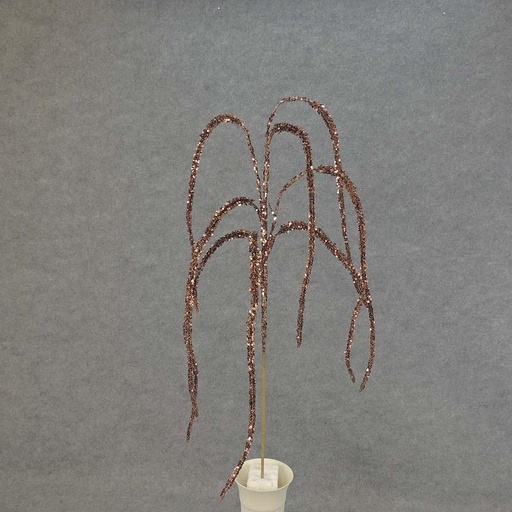 [XA5071-CHO] AMARANTHUS SPRAY 44" GLITTER  CHOCOLATE