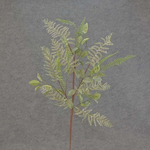 [XA5093] LEAF/FERN SPRAY W/ GLITTER 32"X5