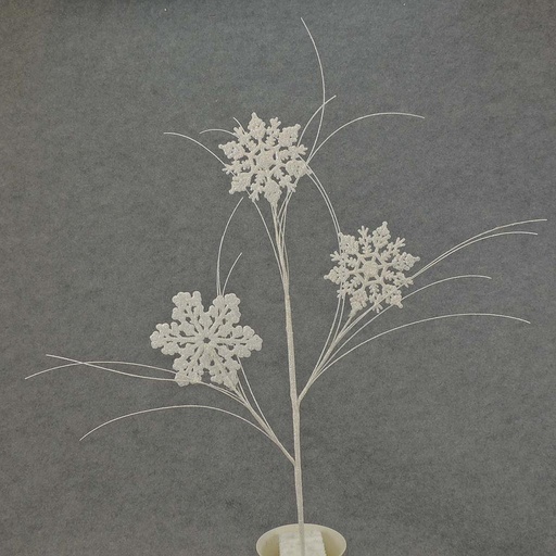 [XA5112] SNOWFLAKE SPRAY W/GLITTER 30" X3 WHITE