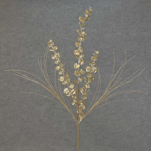 [XA5118-CHA] LEAF/GRASS GLITTER SPRAY 28"  CHAMPAGNE