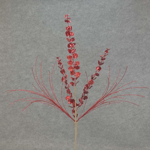 [XA5118-RED] LEAF/GRASS GLITTER SPRAY 28"  RED