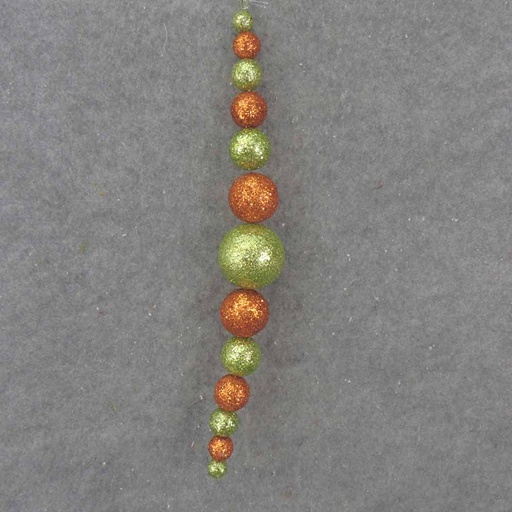 [XA77-GCO] ORNAMENT GLITTER BALL 18"  GREEN/COPPER