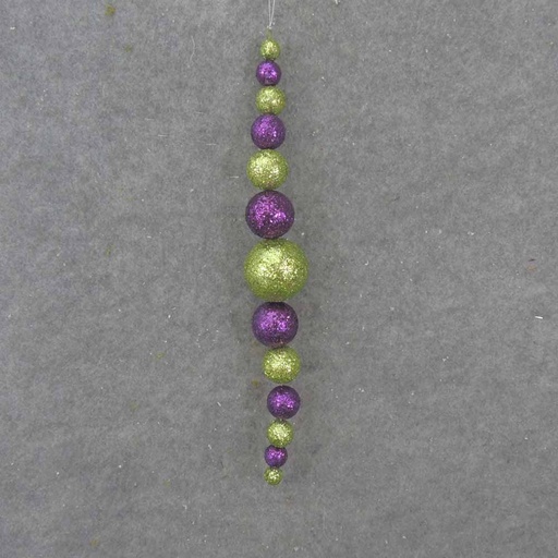 [XA77-PGN] ORNAMENT GLITTER BALL 18"  PURPLE/GREEN