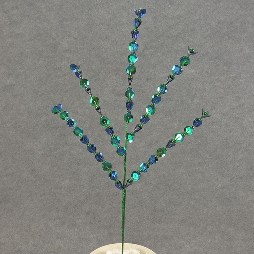 [XB5112-BLG] SEQUIN SPRAY X5 17"  BLUE/GREEN