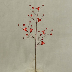 [XA343-RED] TWIG SPRAY W/JEWEL 23"    RED