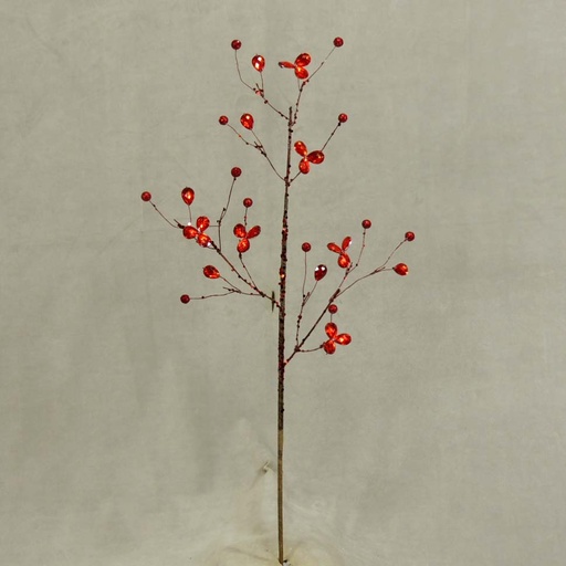 [XA343-RED] TWIG SPRAY W/JEWEL 23"    RED