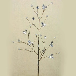 [XA343-SIL] TWIG SPRAY W/JEWEL 23" SILVER