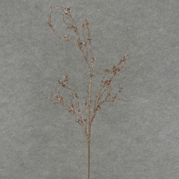 [XA7051-CHO] TWIG SPRAY W/LEAVES 31" GLITTER/CHOCOLA