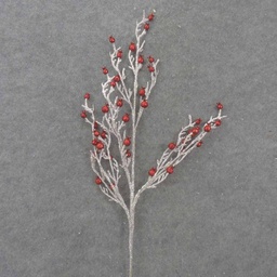 [XA7059-RED] TWIG SPRAY W/ICE RED BERRIES   