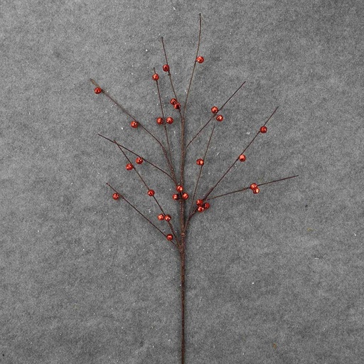 [XA8158-RED] TWIG SPRAY 28"  W/RED BELLS
