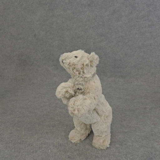 [XJ5149] BEAR STANDING GREY W/SCARF 10"