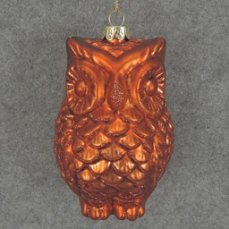 [XM5016-RUS] ORNAMENT GLASS OWL 4.75"  RUST