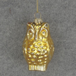 [XM5017-GLD] ORNAMENT GLASS OWL 3&quot;  GOLD