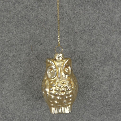 [XM5017-LGD] ORNAMENT GLASS OWL 3"  LIGHT GOLD