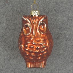 [XM5017-RUS] ORNAMENT GLASS OWL 3&quot;  RUST