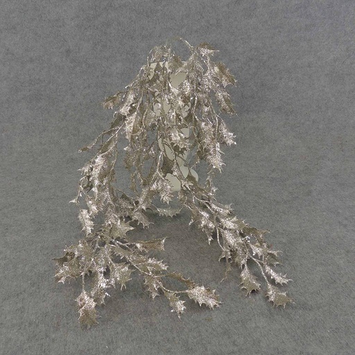 [XB6166-PTN] HOLLY SPRAY HANGING X3 33"  PLATINUM