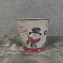 [XR7014-SNM] PLANTER TIN METAL W/LINER 5x4.5" SNOWMAN
