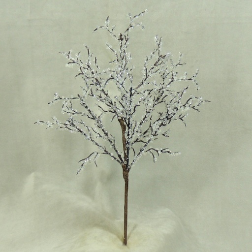 [XG381] ICE BEADED TWIG SPRAY 16"