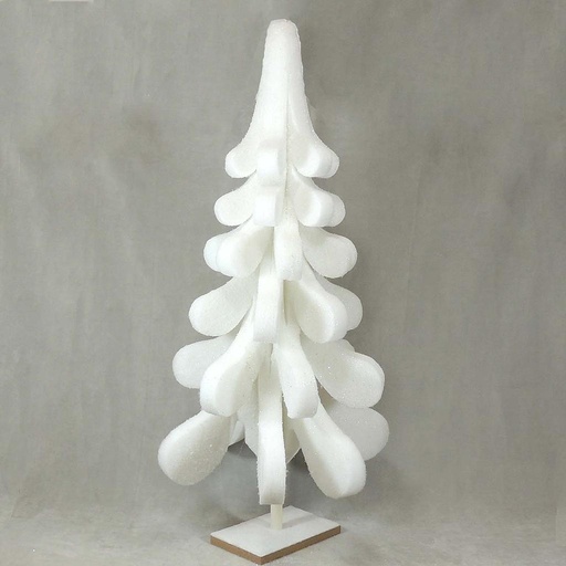 [XJ4066-B] TREE 42" WHITE LED FLOCK/FOAM STYLE B