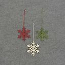 [XJ5035-AST] 4" SNOWFLAKE HANGER WOOD  3 ASST  ASSORTED
