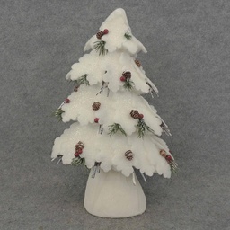 [XL6049] TREE FELT 12x18&quot; CONES/BERRIES WHITE